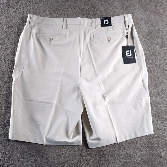 FootJoy Golf Shorts Mens 40 Khaki  9" Performance Stretch Flat Front - Picture 2 of 11